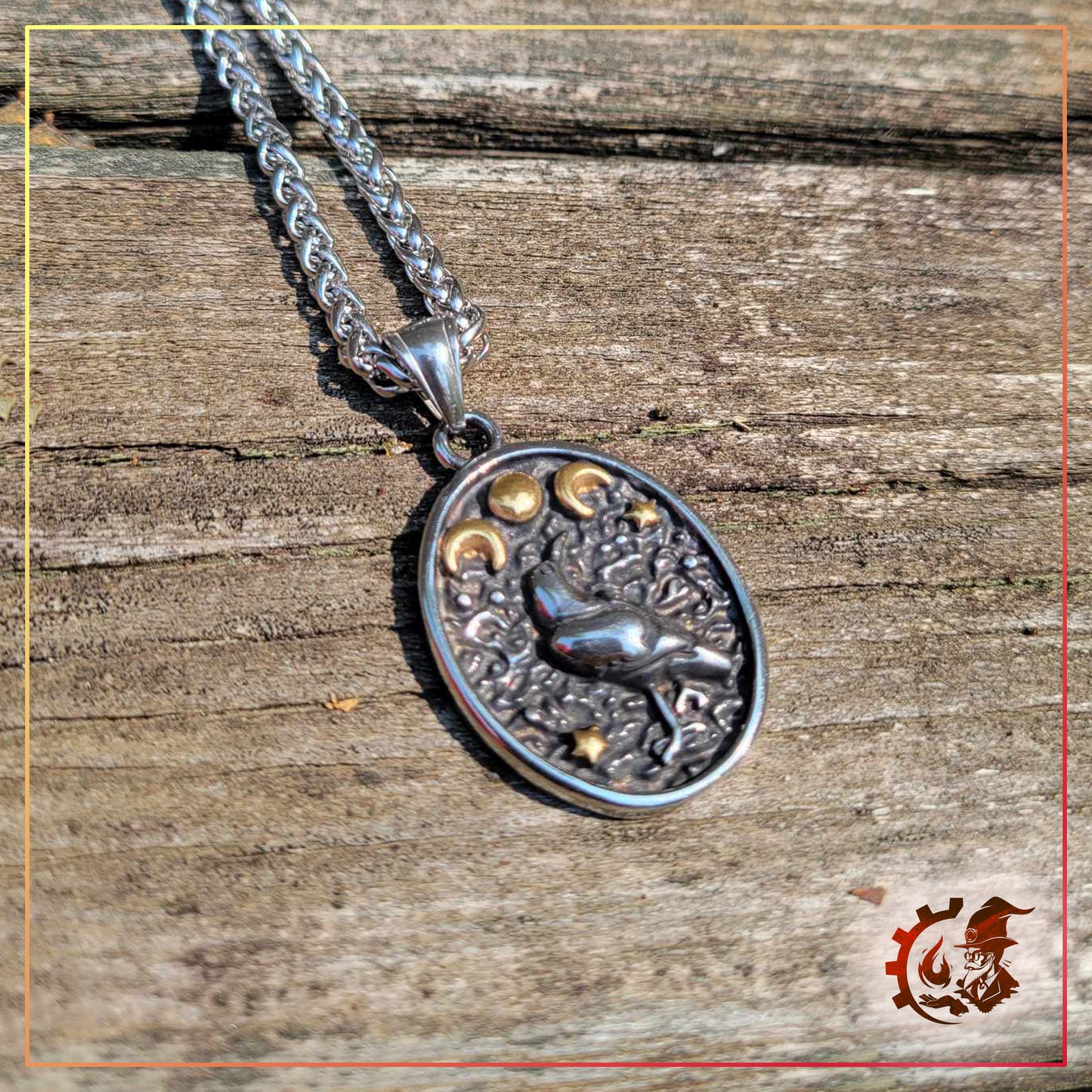 Raven Wicca Viking amulet necklace