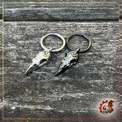 Earrings: Crow's heads