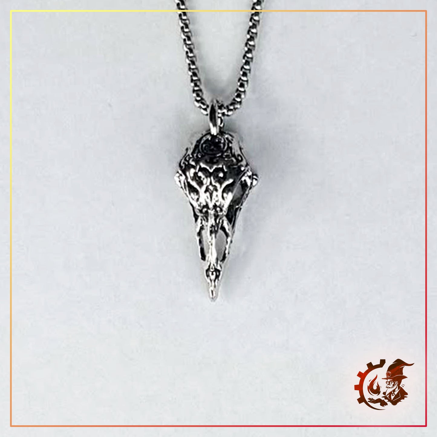 Collier Crâne de corbeau ornemental