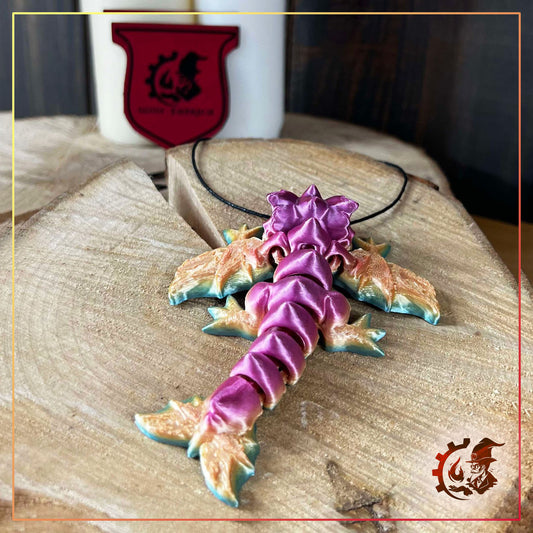 Baby dragon articulated necklace