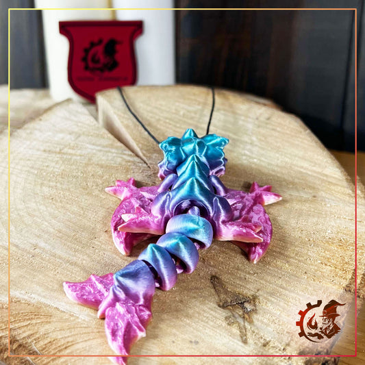 Baby dragon articulated necklace