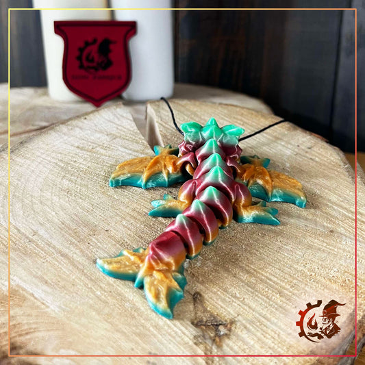 Baby dragon articulated necklace